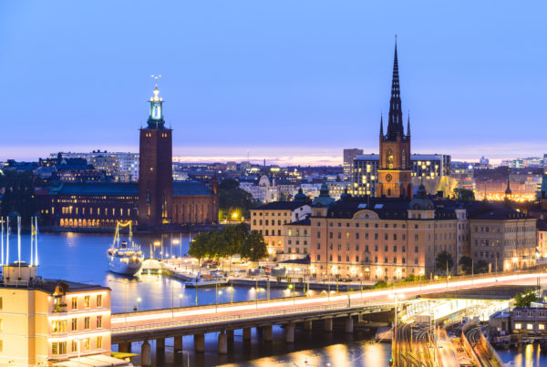 Riddarholmen and Gamla Stan Skyline in Stockholm at Twilight, Sweden